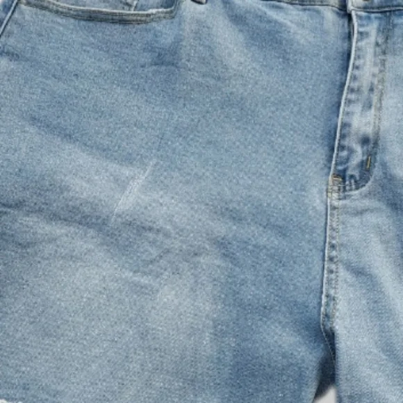 Agnes Orinda Denim Stretch Cut off Shorts in Blue Size 3X W-705